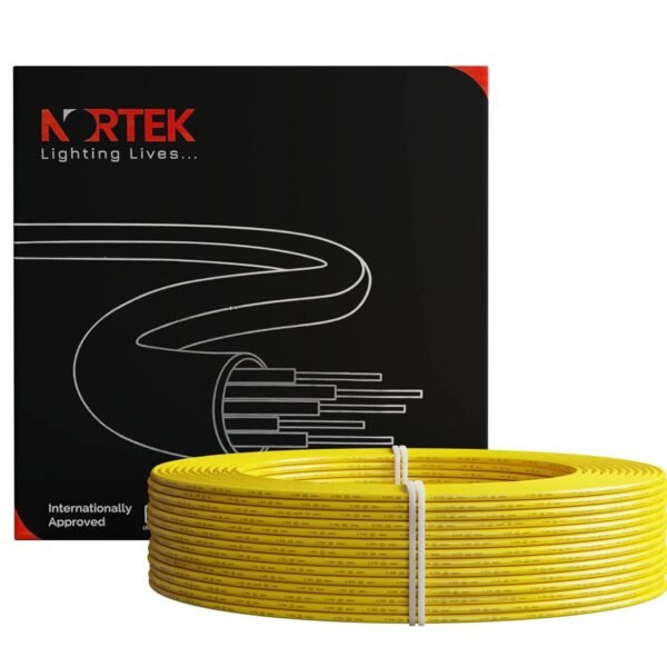 Nortek Vaaya PVC Insulated 2.5 mm wire for home wiring Flame And Heat Retardant Electrical Wire 90 Meters (Yellow)