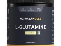 Nutrabay Gold L-Glutamine Supplement Powder 180g, Lemon Flavor – Post Workout Amino Acid for Muscle Growth & Recovery | 100% Authentic Supplement | No Banned Substances | Tested for Purity