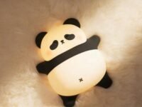 One94Store Rechargeable Silicone Lazy Panda Night Light for Kids | 7-Color LED Changing Lamp | Adorable Room Décor & Gift for Toddlers, Teens & Valentine’s Day | Soft BPA-Free Nightlight | Multicolor