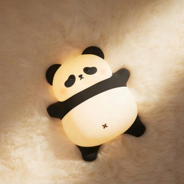 One94Store Rechargeable Silicone Lazy Panda Night Light for Kids | 7-Color LED Changing Lamp | Adorable Room Décor & Gift for Toddlers, Teens & Valentine’s Day | Soft BPA-Free Nightlight | Multicolor