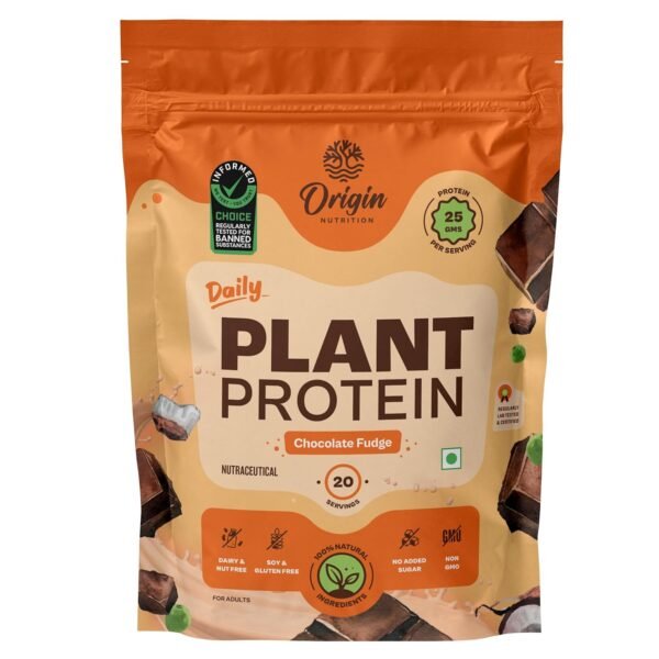 Origin Nutrition 100% Natural Plant Based Protein Powder, Ranked Best Vegan Protein by Independent Scientific Research, European Pea Protein Isolate & Pumpkin Seed, Easy to Digest Chocolate Flavour with 25g per serve Plant Based Protein 20 Servings,810g