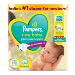 Pampers Active Baby Tape Style Baby Diapers, Newborn/Extra Small (NB/XS) Size, 96 Count, Adjustable Fit with 5 star skin protection, Up to 5kg Diapers