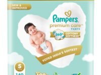 Pampers Premium Care Diaper | Pant Style Baby Diapers Small Size, 140 Count | 360 Cotton Softness Diaper |Anti Rash Diaper with Aloe Vera and 100% Leak Proof Protection | (70 Count, Pack of 2)