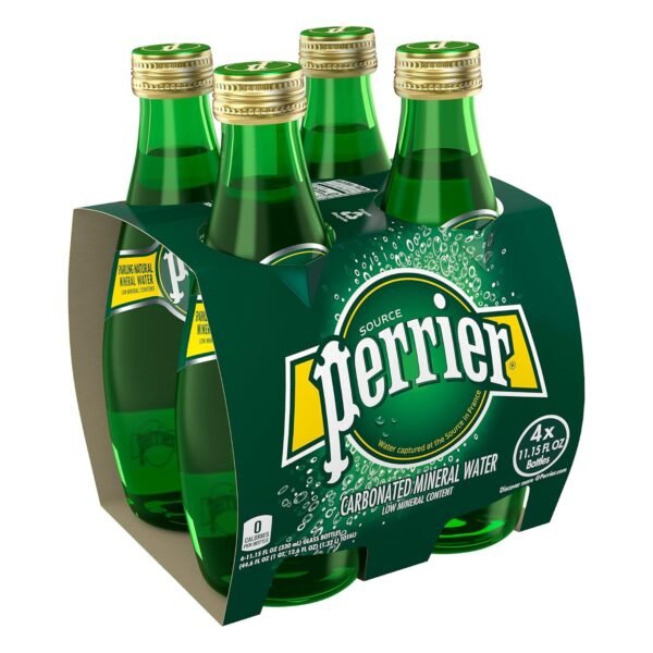 Perrier Carbonated Mineral Water • Water Captured at the Source in France, 11.16 fl oz ℮ 330 ml, 4 Pack