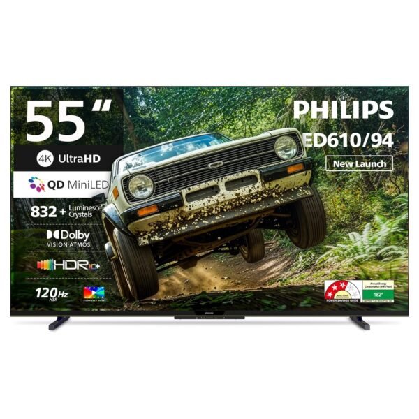 Philips 138 cm (55 inch) QLED MINI LED Smart Frameless Google TV 55MLED610/94