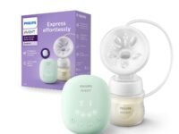 Philips Avent Portable Electric Breast Pump | No.1 Brand Recommended by Moms Worldwide | Soft adaptive Silicon Cushion | One Size Fits all | 4 + 4 Expression and Stimulation settings | Quiet Motor |Corded SCF323/11