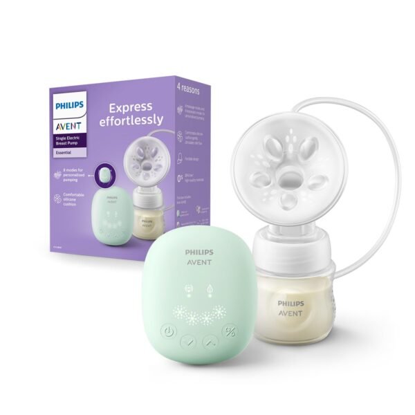Philips Avent Portable Electric Breast Pump | No.1 Brand Recommended by Moms Worldwide | Soft adaptive Silicon Cushion | One Size Fits all | 4 + 4 Expression and Stimulation settings | Quiet Motor |Corded SCF323/11