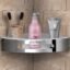 Plantex Corner Shelf for Bathroom Wall / 304 Grade Stainless Steel Bathroom Corner Rack/Bathroom Organizer/Kitchen Side Corner Shelf/Kitchen Shelf -(Silver and White, 9x9 inches)