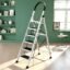 Plantex Ladder for Home 6 Steps/Foldable Ladder with Anti-Skid Wide Steps (30L x 20W cm)/Strong D-Shape Pipe with X-Support for More Stability/5 Year Warranty(Apex-White)
