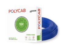 Polycab MAXIMA+ Green wire 0.75sqmm 90M coil | Low smoke | low halogen | Energy saving | Heat resistant | Rodent protection | Eco friendly housewire [Blue]