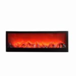 Portable Artificial Fireplace LED Lamp with Realistic Flame Effect Big 24 Inch for Living Room, Bedroom, Indoor Decoration Electric Faux Fire Place Black