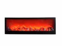 Portable Artificial Fireplace LED Lamp with Realistic Flame Effect Big 24 Inch for Living Room, Bedroom, Indoor Decoration Electric Faux Fire Place Black