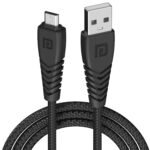 Portronics Konnect B Micro USB Cables For Fast Charging & Data Sync 3.0 Amp with PVC Heads I Nylon Braided I 1 mtr(Black)