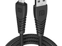 Portronics Konnect B Micro USB Cables For Fast Charging & Data Sync 3.0 Amp with PVC Heads I Nylon Braided I 1 mtr(Black)