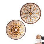 Premium Ceramic Bowl Set, Hand-Painted Multicolor Japanese Style Serving Bowls for Rice, Soup, Salad & Snacks | Microwave & Dishwasher Safe | Gift for Home & Kitchen (2)