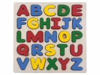 Preschool Wooden Educational Puzzle - Learn Capital Alphabet, Colourful Montessori Toy for Kids, Develops Hand-Eye Coordination & Motor Skills (Alphabet)