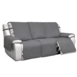 PureFit Water Resistant Reversible Sofa Covers for Reclining Sofa 3 Seat - Non Slip Split Recliner Couch Cover for 3 Cushion Couch, Washable Furniture Protector for Kid, Dog (3 Seat, Gray/Light Gray)