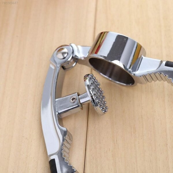 QUIRA Steel Garlic Press Rocker & Nutcracker – Heavy‑Duty Crusher, Mincer & Ginger Tool with Silicone Grip, Peeler & Scraper, Dishwasher Safe