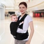 R for Rabbit Baby Carrier for New Born, 5 in 1 Hip Seat Front Carry Position Upsy Daisy Cozy Carrier Adjustable Straps for 4 to 36 Months Kids Weight Capacity Upto 15 Kgs (Black)