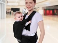 R for Rabbit Baby Carrier for New Born, 5 in 1 Hip Seat Front Carry Position Upsy Daisy Cozy Carrier Adjustable Straps for 4 to 36 Months Kids Weight Capacity Upto 15 Kgs (Black)