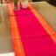 RANGBHAR 6 Seater Dinning Table Runner, Ribbed Cotton Rectangular Shape Runner, 12 X 72 Inches, Washable And Double Sided, Pink Orange