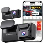 REDTIGER 4K+4K Dash Cam Front and Rear, Dual STARVIS 2 IMX678 Sensor, 5.8GHz WiFi APP Control Car Camera with Built-in 128GB, Voice Control, 4'' Touch Screen, HDR Night View, 24/7 Parking Mode(F77)