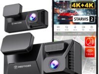 REDTIGER 4K+4K Dash Cam Front and Rear, Dual STARVIS 2 IMX678 Sensor, 5.8GHz WiFi APP Control Car Camera with Built-in 128GB, Voice Control, 4'' Touch Screen, HDR Night View, 24/7 Parking Mode(F77)