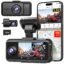 REDTIGER A6 3 Channel 2.5K Front + 1080P Rear and Interior Dash Cam with 64GB Card, Supports 4K + 1080P Dual Mode, 5G WiFi, GPS, 3" Touch Screen, Voice Control, Adjustable Mount and Cabin Camera