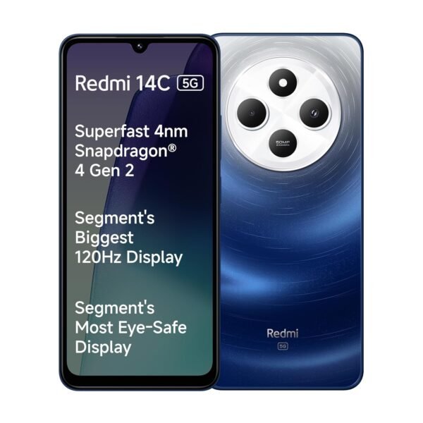 Redmi 14C 5G (Starlight Blue, 4GB RAM, 128GB Storage) | Superfast 4nm Snapdragon 4 Gen 2 | 120Hz 17.47cm (6.88”) Display | 5160mAh Battery | 50MP Dual Camera | Premium Starlight Design