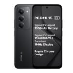 Redmi 15 5G Midnight Black 6GB + 128GB | Segment's Largest 7000mAhA Battery | Segment's Largest Display 17.53cm(6.9) Up to 144Hz | Snapdragon 6s Gen 3 | 18W Reverse Charging | 50MP AI Dual Camera