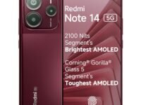 Redmi Note 14 5G Crimson Art (8GB RAM 256GB Storage) | Global Debut MTK Dimensity 7025 Ultra | 2100 nits Segment Brightest 120Hz AMOLED | 50MP Sony LYT 600 OIS+EIS Triple Camera