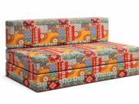 Rosebell Foldable Three Seater Sofa Cum Bed, Printed Sofa Bed 5 X 6 Feet, Washable Cover- Perfect for Home & Office, Guest Room - Multicolor