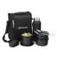 SOPL-OLIVEWARE Teso Pro Lunch Box with Steel Cutlery,3 Microwave Safe Inner Containers with Bpa Free Lids(290Ml,450Ml&600Ml) Plastic Pickle Box(130Ml) Steel Water Bottle(750Ml)-Black,600 ML