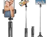 STRIFF AirSnap 3-in-1 Bluetooth Selfie Stick with Wireless Remote & Tripod Stand | Extendable, Lightweight & Portable | Compatible with All Smartphones (iPhone, Samsung, OnePlus, Vivo & More) - Black