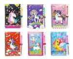 SV Traders Birthday Party Return Gifts For Kids/Girls/Boys Unicorn A6 Spiral Dairy With Pen(6 Pcs) Unicorn Theme Return Gifts