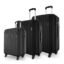 Safari Genius Alley Set of 3 (Cabin + Medium + Large) Trolley Bags, Hard Case Polypropylene, 4 Wheels, 360 Degree Wheeling Luggage, Suitcase for Travel, Black