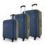 Safari Genius Alley Set of 3 (Cabin+ Medium + Large) Trolley Bags Hard Case Polypropylene, 4 Wheels, 360 Degree Wheeling Luggage, Travel Bag, Suitcase for Travel, Trolley Bags for Travel, Navy
