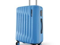 Safari Medium Ray Neo 8 Wheels 65cm size Check-in Trolley Bag, Hard Case Polycarbonate 360 Degree Wheeling Luggage for Men & Women, Travel Bag Suitcase for Travel, Trolley Bags for Travel, Marina Blue