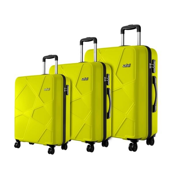 Safari Pentagon Pro 8 Wheels, Trolley Bags, Hard Case Polypropylene, 360º Wheeling Luggage, Suitcase for Travel, Trolley Bags for Travel, Green Lime, Cabin | 55 cm | Small