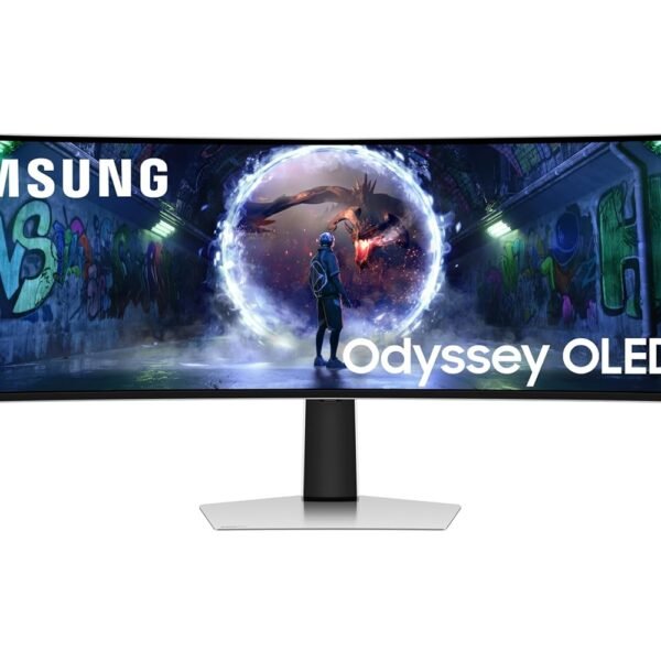 Samsung 49" (124.4cm) Odyssey OLED G9 Curved Gaming Monitor|Dual QHD 5120 x 1440|240Hz|0.03ms|DCI 99%|OLED Safeguard|FreeSync Premium Pro|G-Sync|Quantum Dot|HDR10+ Gaming|HAS|LS49DG930SWXXL|Silver