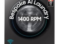 Samsung 9 kg, 5 star, AI EcoBubble, Super Speed, Wi-Fi, Hygiene Steam with Inbuilt Heater, Digital Inverter, Fully-Automatic Front Load Washing Machine (WW90DG5U24AXTL, Inox)