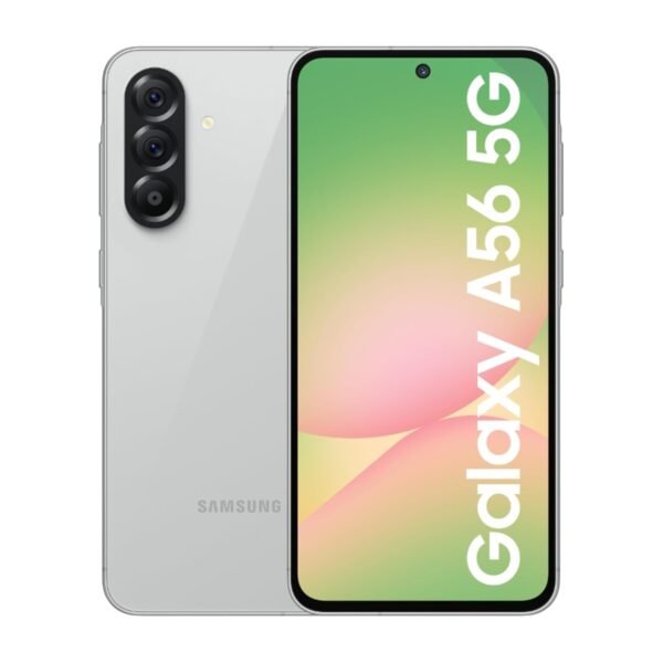 Samsung Galaxy A56 5G (Awesome Light Gray, 8GB, 256GB) | Metal Frame | Gemini Live | Awesome Intelligence (AI): Circle to Search, Instant Slo-Mo, Auto-Trim, Object Eraser | Flagship Grade Camera