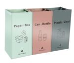 Separate Recycling Bin for Kitchen Home - Indoor Recycle Bins (Pink, Green, Gray) Waste Trash Sorting Bins, Reusable Waterproof Affordable Recycle Bags, Pack of 3 Bags