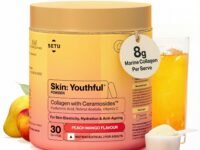 Setu Skin: Youthful with 8g Marine Collagen + Ceramosides™ for 4X Faster Hydration | Supplement to Reduce Wrinkles, Fine Lines & Support Healthy Skin | Collagen Powder For Women & Men | (30 Servings)
