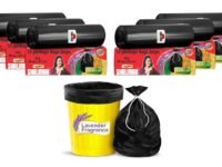 Shalimar Premium (Lavender Fragrance) Scented Garbage Bags | Large 24 X 32 Inches | 90 Bags (15 Bags X 6 Rolls) | Dustbin Bag/Trash Bag | (Black) - Perforated Box for Easy Dispensing