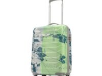 Skybags Cabin Trooper 55 Cms Small Abs Hardshellsided 4 Wheels Spinner Printed Luggage/Inline Suitcase/Trolley Back (Pale Green), Large