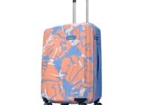 Skybags Lush Medium Size Hard Luggage (81cm) | Printed Luggage Trolley with 8 Wheels and TSA Lock | Pink-Blue | Unisex