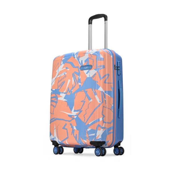 Skybags Lush Medium Size Hard Luggage (81cm) | Printed Luggage Trolley with 8 Wheels and TSA Lock | Pink-Blue | Unisex