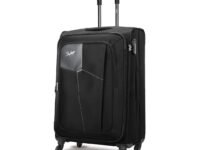 Skybags Medium Polyester Rubik Exp Str 69 Black Soft 4 Spinner Wheels Carry-On Luggage,