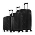 Skybags Streax | Set of 3 (Cabin+Medium+Large) Trolley Bag, 55+66+76 Cm Hardside Luggage | 8 Wheels, Combination Lock | Polypropylene | Suitcase for Travel | 5 Year International Warranty | Black
